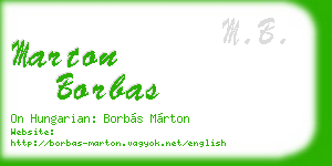 marton borbas business card