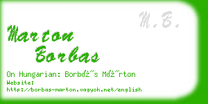 marton borbas business card